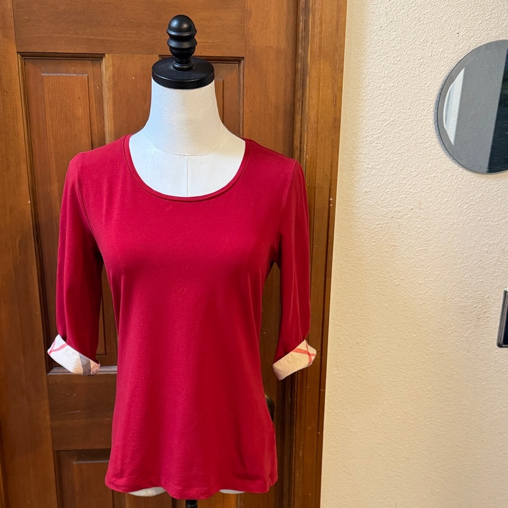 PRICE FIRM Burberry Brit Red Long Sleeve Top Size M